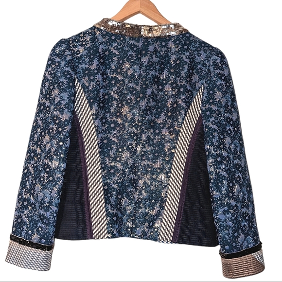 NWOT Marc Jacobs Wool Silk Floral Brocade Jacquard Sequin Print Blazer Jacket 8 - Picture 11 of 16